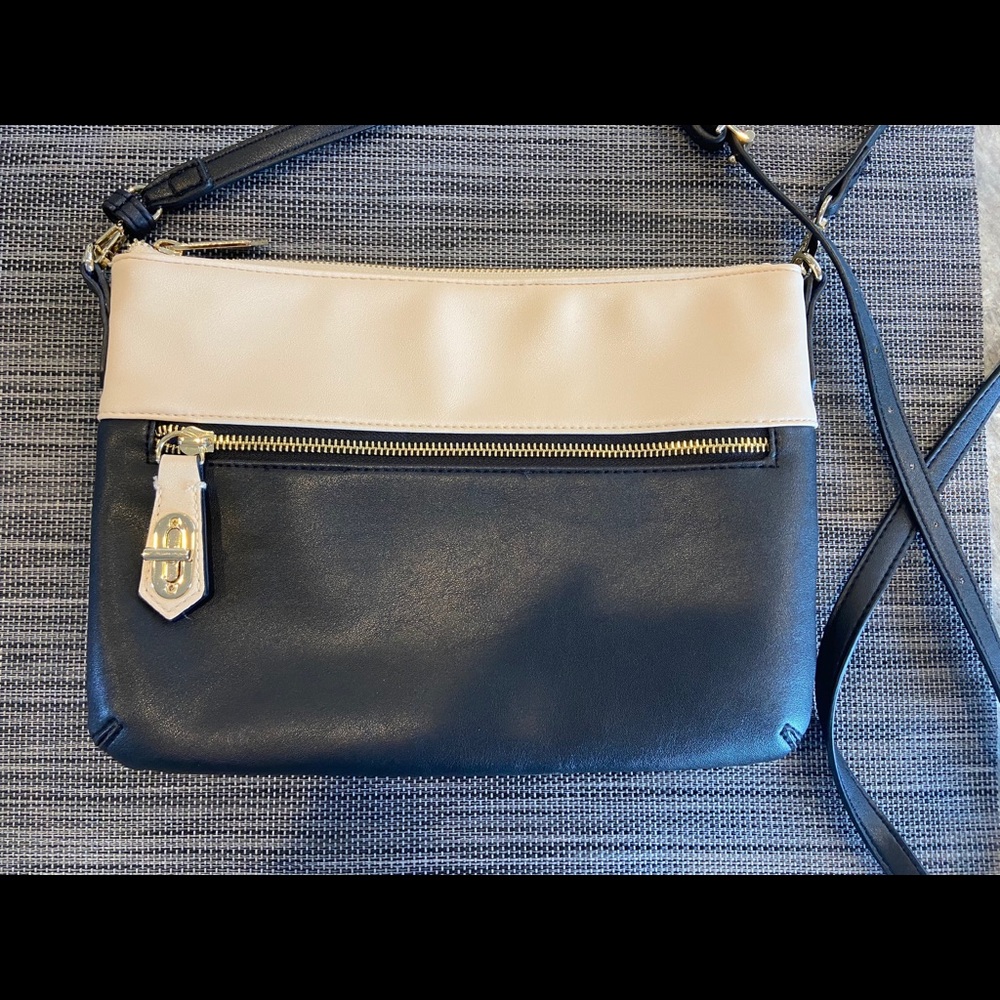 Reed black and white cross body bag